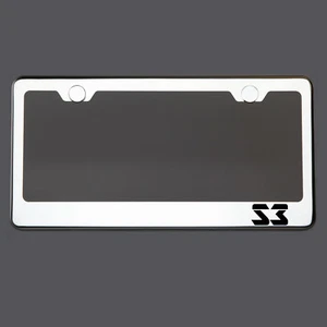 Polish Mirror License Plate Frame S3 Laser Etched Metal Screw Cap - Picture 1 of 8