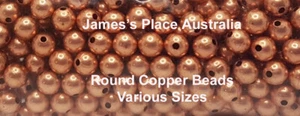 Copper Round Beads - various sizes - Foto 1 di 13