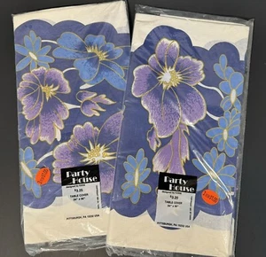 NEW Vintage Party House by Kara Lot of TWO (2) 54"by 96" Paper Table Covers 1991 - Picture 1 of 3
