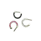 Clicker Body Jewelry With Clear Black Or Pink 14 Gauge 8Mm 5/16