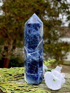 82.6g STUNNING CLASSIC BLUE SODALITE CRYSTAL HEALING WAND Reiki ROMANIA - Bild 1 von 5