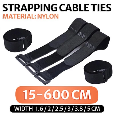 Strapping Cable Ties with buckle Band luggage Strap Hook and Loop Nylon strap - Image 1 of 4
