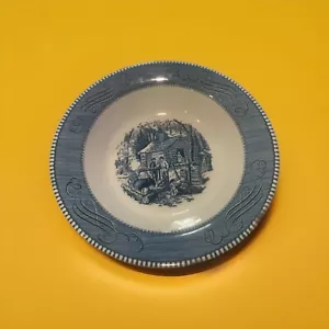 Currier & Ives Royal Blue 9” Round Vegetable Bowls Maple Sugaring - Picture 1 of 2