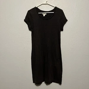 Vestido camiseta manga corta lengüeta enrollada gris carbón artesanal ny talla mediana - Imagen 1 de 6