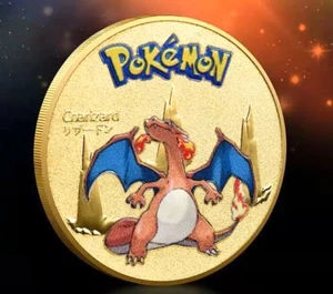 Charizard Gold Coin - Pokemon Coin Gold Plated - Coin ships in Plastic Capsule - Picture 1 of 5
