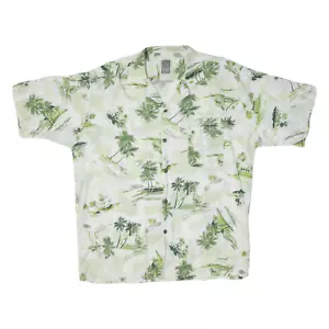 OCEAN CURRENT Mens Hawaiian Shirt Green Crazy Pattern L - Picture 1 of 6
