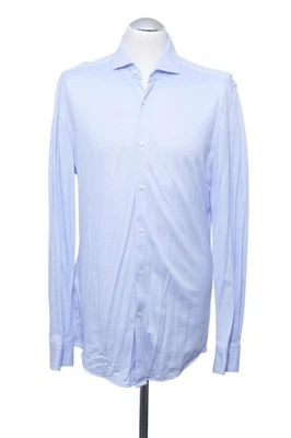 HUGO BOSS Manica Camicia KW42 L Blu Azzurro Colletto a Squalo Sottile Äl :69cm - Immagine 1 di 4