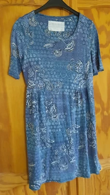 M&S Indigo Tunic Top/Mini Dress, Turquoise Multi, Stretch. Size 14. - Image 1 of 4