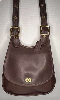 Vtg Coach 9988 Crescent Saddle Bag Mahogany 9988 Original Hang Tag - Image 1 of 4