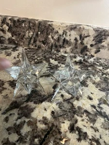 Vintage schwere Klarglas Kerzenständer Sternform 2er Set - Bild 1 von 12