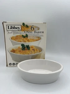 🍲 Libbey Just Baking 6 Piece Oval Baker Set–White Ceramic–Oven/Microwave Safe - Picture 1 of 4