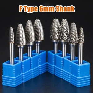 Carbide Tip 6 - 16mm F Type Rotary Burr File Metal Jade Milling Grinding Cutter - Picture 1 of 31