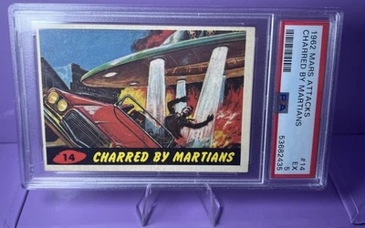 1962 MARS ATTACKS #14 PSA 5 CHARRED BY MARTIANS BUBBLES INC MARS ATTACKS! TOPPS - Image 1 of 2