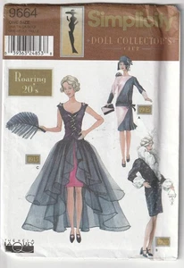 Simplicity Sewing pattern 9664 for 11.5" BARBIE Doll Size 1920'S Clothes - Picture 1 of 1