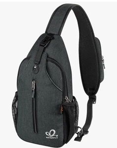 Zaino WATERFLY nero a tracolla borsa sul petto viaggio escursionismo zaino da giorno ZHemp - Foto 1 di 3