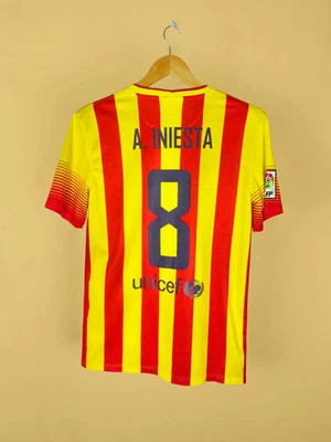 AUTÊNTICO 2013 Barcelona Away Iniesta #8 – Camiseta de futebol vintage tamanho P - Imagem 1 de 4