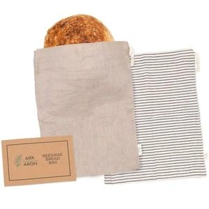 Reusable Bread Bags, 2 Pack, Premium Linen and Beeswax Bread Bags, Sourdough ... - Picture 1 of 7