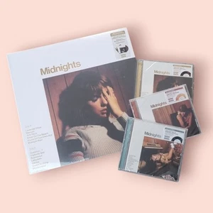 Taylor Swift Midnights Mahogany Vinyl CD Bundle With Hand Signed photo Sealed - Picture 1 of 3