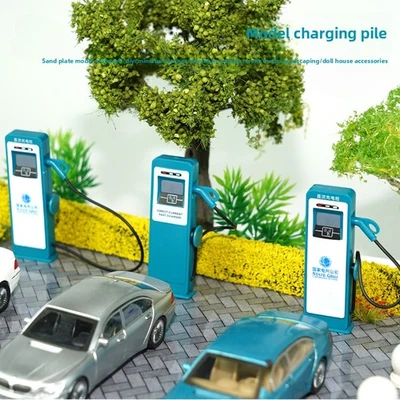 Diorama Car Charging Post Model City Street Car Parking Lot Scene Display Model - Image 1 of 4