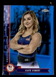 2024 Topps Chrome U.S. Olympics Blue Refractor /150 #58 Kate Vibert - Picture 1 of 2
