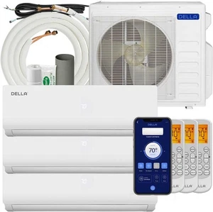 27K BTU 3 Zone Multi Zone Ductless Mini Split AC W/ Heat - Picture 1 of 9