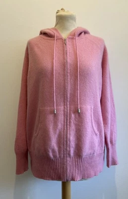 M&S Autograph Hoodie Womens Large 100% Cashmere Full Zip Petal Pink - Image 1 of 4