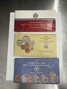 1987-1990-1991 P and D Annual US Mint Coin Sets Lot - Picture 1 of 16