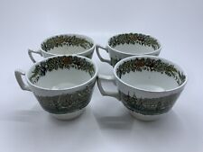 Lot of 4 - Early Canada Quebec Ridgway Tea Cups Vintage Green Heritage