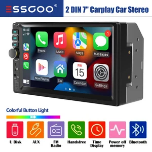 Double 2 DIN 7 in Car Stereo Apple Carplay Android Auto HD Touch Screen FM-Radio - Picture 1 of 16