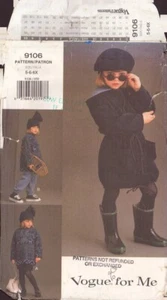 Vogue 9106 Sewing Pattern, Child's Jacket Top Skirt Pants Hat, Size 5-6-6, Cut - Picture 1 of 2
