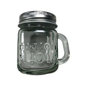 Mason Jar Mugshot Drinking Moonshine Whiskey Party Shooter With Stainless Lid - Picture 1 of 11