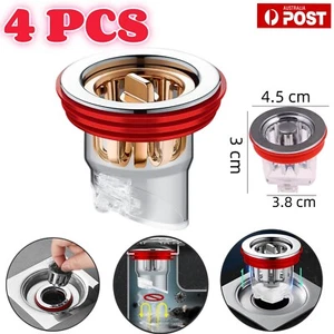 4x Bathroom Drain Cover Hair Catcher Shower Sink Strainer Seal Filter Anti Odour - Picture 1 of 9