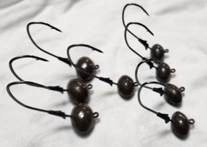 8 Eagle Claw Trokar Pro-V Football Head Tungsten Jig Shakey Hooks 3/8 1/2 3/4oz - Picture 1 of 6