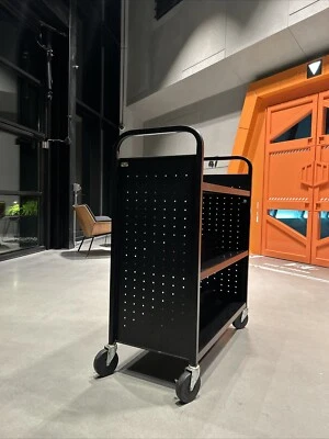 Carro de libros con estante de doble cara - negro Foto 1 de 4