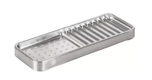 Soap Drainage Tray Kitchen Sink Sponge Holder Stainless Steel Shower - Picture 1 of 5