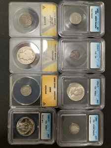 8 Certified Assorted Coins - Picture 1 of 3