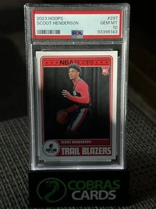 2023-24 Panini NBA Hoops Scoot Henderson Tribute Rookie RC #297 PSA 10 Blazers - Picture 1 of 2