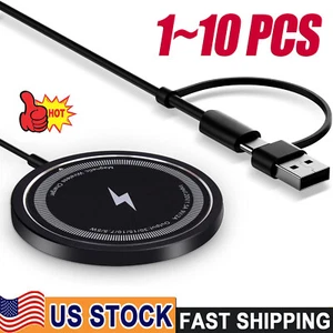 15W Magnetic Fast Wireless Charger Pad For SamsungS24 Ultra iPhone 16 14 Pro LOT - Picture 1 of 19