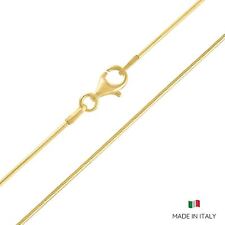 14k Gold Plated Over 925 Sterling Silver Diamond Cut Snake Chain Necklace