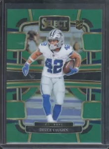 2023 Panini Select DEUCE VAUGHN #28 RC Rookie Concourse Green Prizm /5 Cowboys - Picture 1 of 2