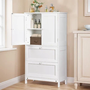 2 Drawers Bathroom Cabinet Storage Organizer Floor Cupboard Home Organizer Decor - Bild 1 von 24