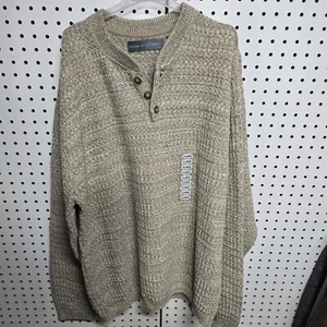 Oscar de la Renta Damen Pullover mit 3 Knöpfen Größe Extra Large creme beige NEU - Bild 1 von 9