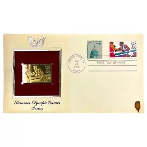 US Stamp 84 Olympics Boxing 1983 FDC Gold Foil Scott 2051 First Day Issue Sport - Picture 1 of 5