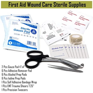 First Aid Sterile Gauze Pads 4"x4" Single Wound Care Bandage Sterile Kit - Picture 1 of 6