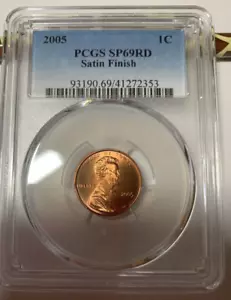 2005-P Lincoln Cent PCGS SP69RD Satin Finish. No Reserve - Picture 1 of 2
