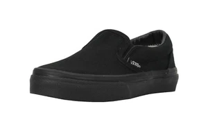 Vans Classic Slip-On Little Kids Boys Girl Shoes All Black Canvas Sneakers - Picture 1 of 7