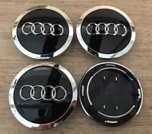 Audi 69mm Alloy Wheel Centre Caps Hubs Dust Covers A3 A4 A5 A6 Black - Picture 1 of 3