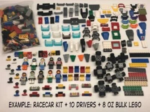 Lego Birthday Activity: 10 Racecars, 10 Minifigs + 8 oz Bulk Lego: party favors - Picture 1 of 7