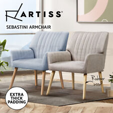 Artiss Armchair Lounge Chair Armchairs Accent Chairs Sofa Couch Fabric Sebastini