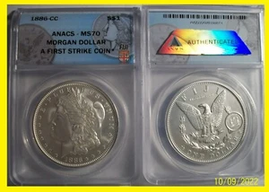 1886 MORGAN CC silver Dollar ANACS MS 70 FIRST STRIKE CARSON CITY FIJI MINT - Picture 1 of 2